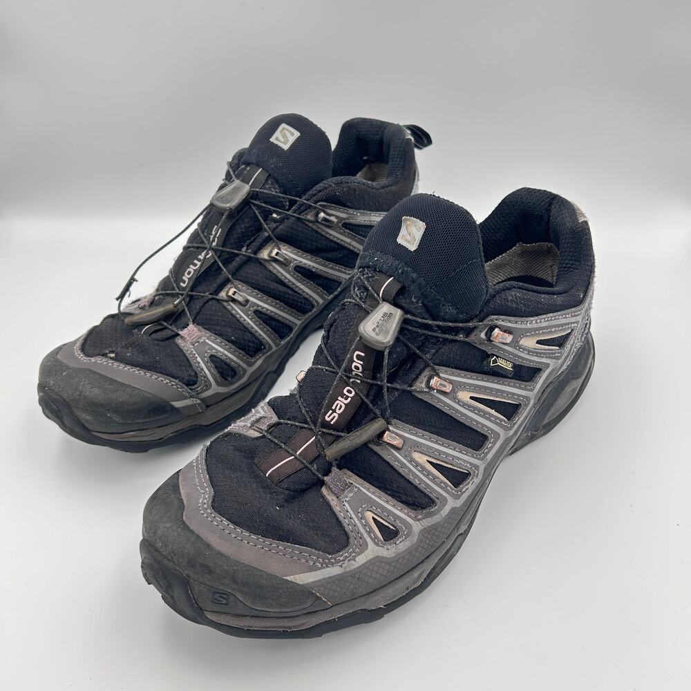 Salomon Shoes Men’s X Ultra GTX Hiking Trail Running Quicklace Black Gray US 9.5